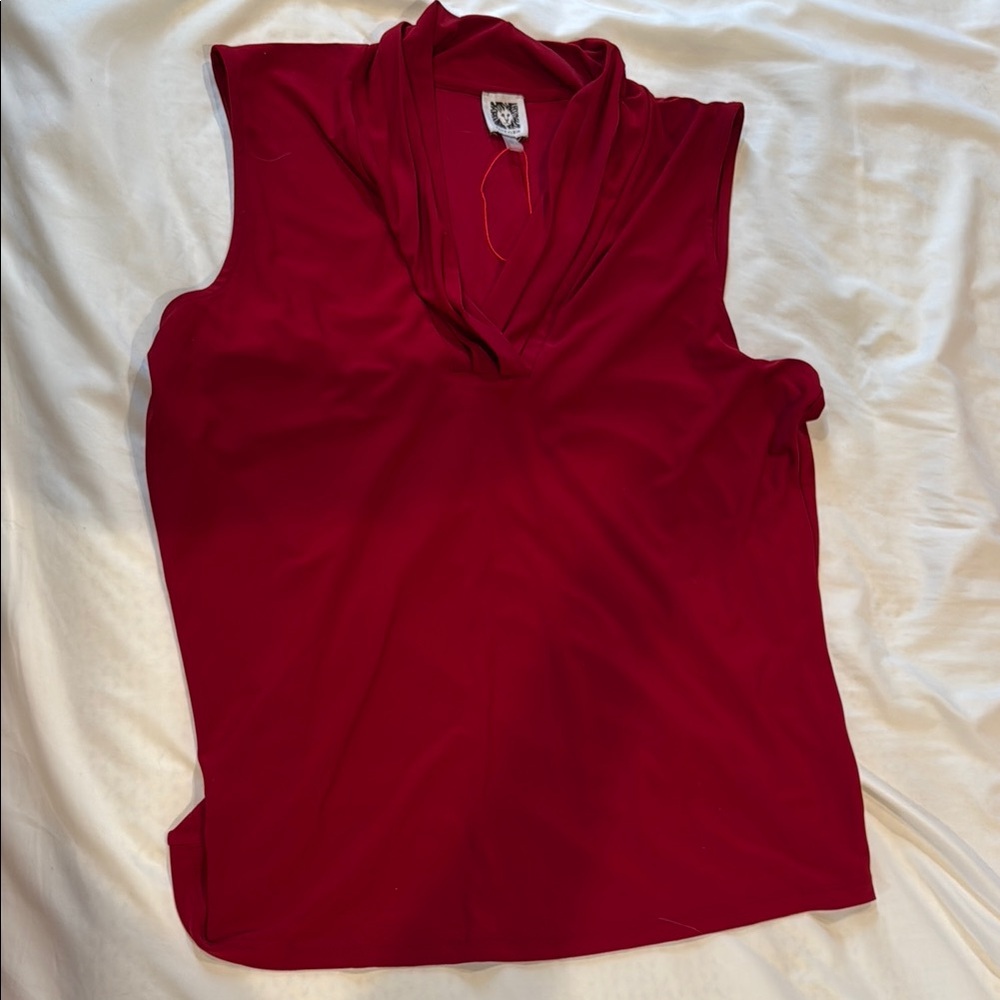 Elegant Red Sleeveless Top